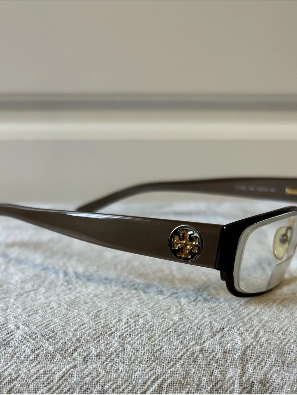 Tory Burch Vintage Brown Gradient Rectangular Optical Glasses
